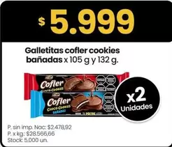 Cofler - Galletitas cofler cookies bañadas