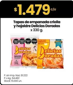 Delicias Doradas - Tapas de empanada criolla y hojaldre