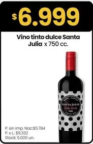 Santa Julia - Vino tinto dulce