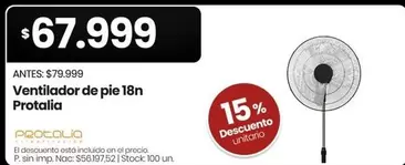 Protalia - Ventilador de pie 18n
