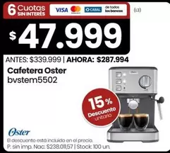 Oster - Cafetera bvstem5502