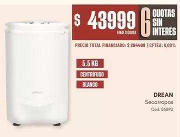 Drean - Secarropas C
uevo: 85892