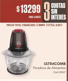 Ultracomb - Picadora de Alimentos Cod: 81547
