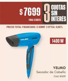 Yelmo - Secador de Cabello