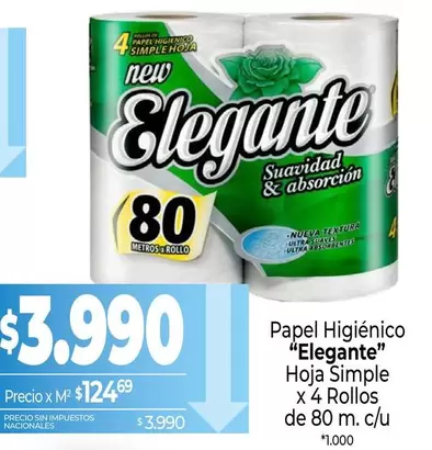 Elegante - Papel Higiénico Hoja Simple
