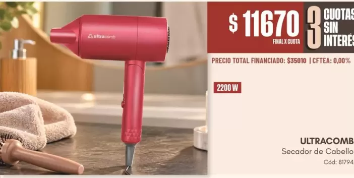 Ultracomb - Secador de Cabello