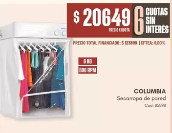 Columbia - Secarropa de pared C ext{ó}d: 85898