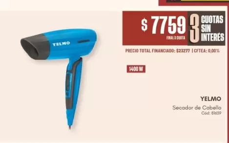Yelmo - Secador de Cabello