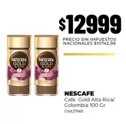 Nescafé - Cafe Gold Alta Rica/Colombia 100 Gr Cód:27665