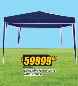 Gazebo 3x3Mts Poliester Azul Ac