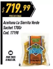 Mas - Aceituna La Sierrita Verde Sachet 170Gr Cod. 17198