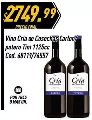 Mas - Vino Cria de Cosechas Carlon patero Tint 1125cc Cod. 68119/76557