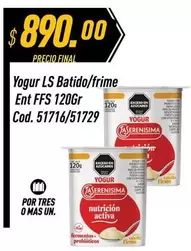 Mas - Yogur LS Batido/firme Ent FFS 120Gr Cod. 51716/51729