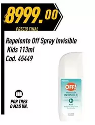 Off - Repelente Spray Invisible Kids
