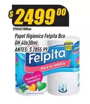 Felpita - Papel Higienico Bco DH 4UX30mt