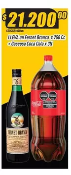 Coca cola - Fernet Branca x 750 Cc + Gaseosa Coca Cola x 3lt