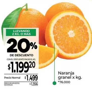 X$ - Naranja granel