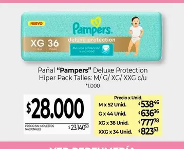 Pampers - Pañal "" Deluxe Protection Hiper Pack Talles