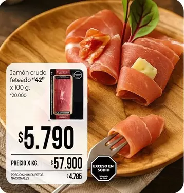 42 - Jamón crudo feteado ""