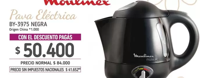 Moulinex - Pava Eléctrica BY-3975 NEGRA