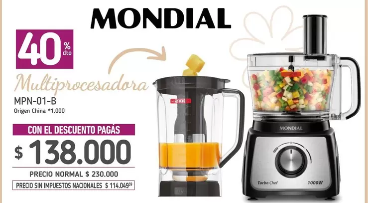 Mondial - Multiprocesadora MPN-01-B