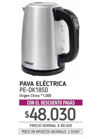 Peabody - PAVA ELÉCTRICA PE-DK1850