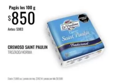 La paulina - CREMOSO SAINT PAULIN TROZADO/HORMA