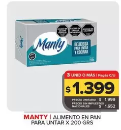 Manty - Alimento En Pan Para Untar