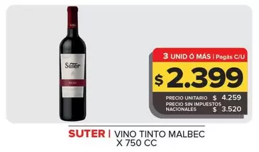 Suter - Vino Tinto Malbec 