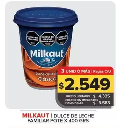 Milkaut - Dulce De Leche Familiar Pote 