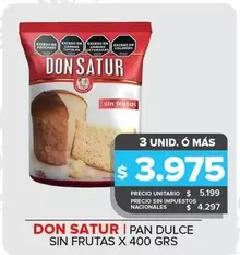 Don Satur - PAN DULCE SIN FRUTAS
