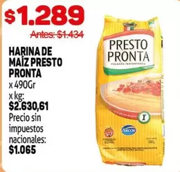 Presto Pronta - HARINA DE MAIZ PRESTO PRONTA