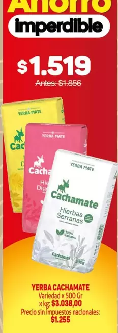 Cachamate - Yerba Variedad x 500 Gr