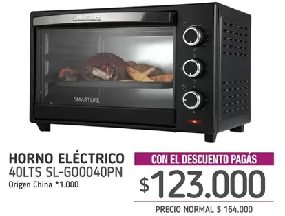 Smartlife - HORNO ELÉCTRICO 40LTS SL-G00040PN