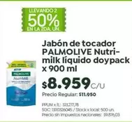 Palmolive - Jabón de tocador Nutri-milk líquido doypack