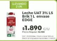 Sancor - Leche UAT 3% LS Brik 1 L EDGE