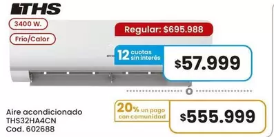 Aire acondicionado THS32HA4CN Cod. 602688
