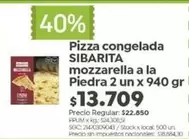 Sibarita - Pizza congelada mozzarella a la Piedra