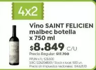 Saint Felicien - Vino malbec botella