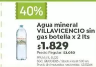 Villavicencio - Agua mineral sin gas botella
