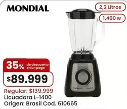Mondial - Licuadora L-1400
