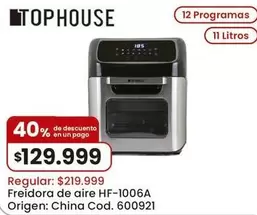 Origen - Freidora de aire HF-1006A