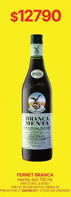 Fernet Branca - FERNET BRANCA menta, bot 750 ml.
