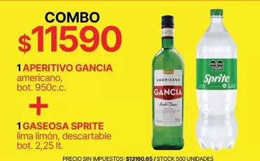 Gancia - APERITIVO AMERICANO + GASEOSA LIMA LIMÓN