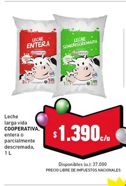 vida - Leche larga  entera o parcialmente descremada