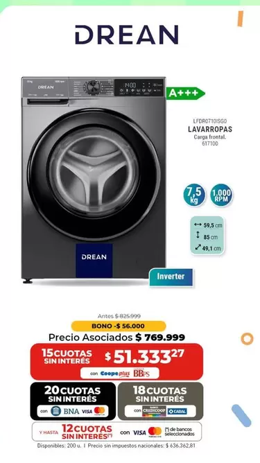 Drean - LAVARROPAS Carga Frontal