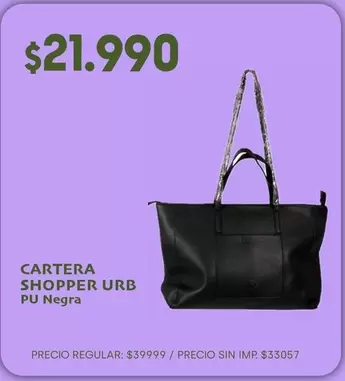 CARTERA SHOPPER URB PU Negra