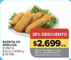 X$ - BARRITA DE MERLUZA