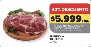 X$ - BONDIOlA DE CERDO
