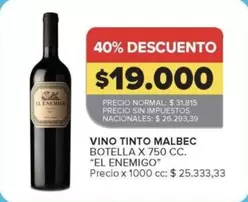 Malbec - VINO TINTO MALBEC